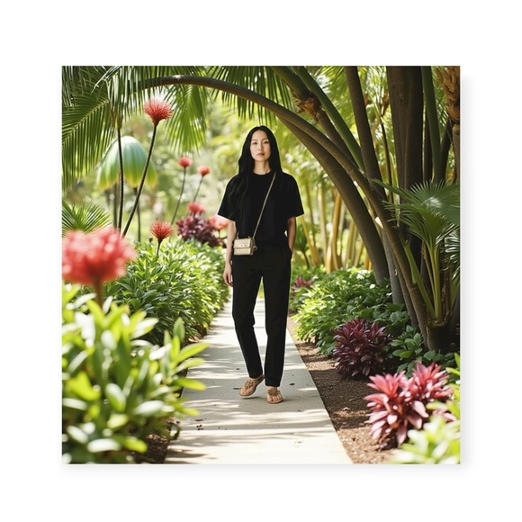 new Coach ❃ Kelby Flower Hardware Sandals ❃ Latte Leather Gold Hardware 8.5M - Picture 15 of 16